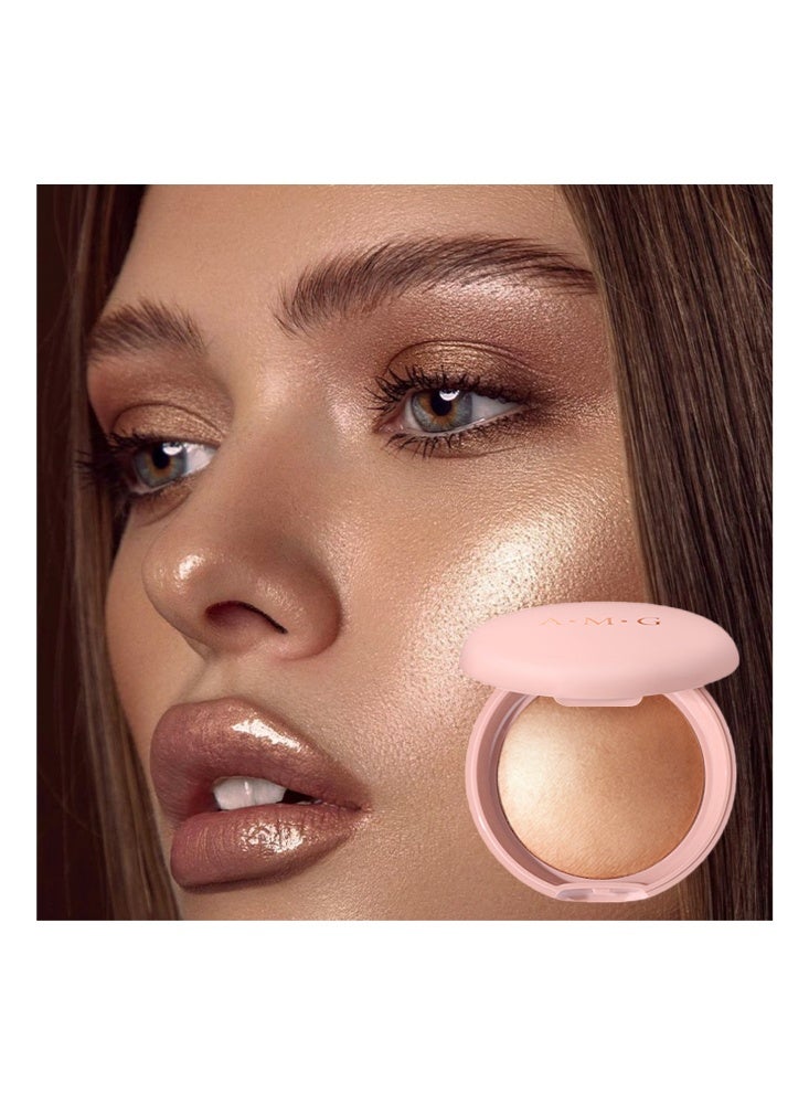 اي ام جي هايلايتر مخبوز حريري - إضاءة عالية اللمعان للوجه والجسم ، لامع برونزي ، بودرة حريرية ناعمة - مكياج هايلايتر - Image 4