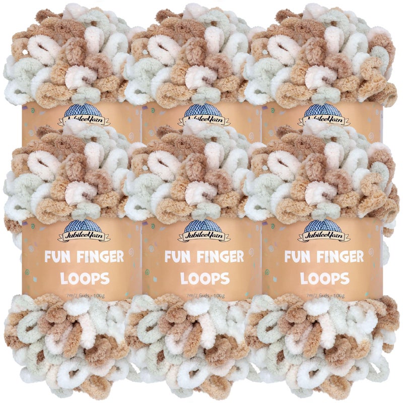 BambooMN خيوط جوبيل يارن للأصابع الممتعة 100 جرام خيوط بوليستر عملاقة هيستيا 6 خيوط