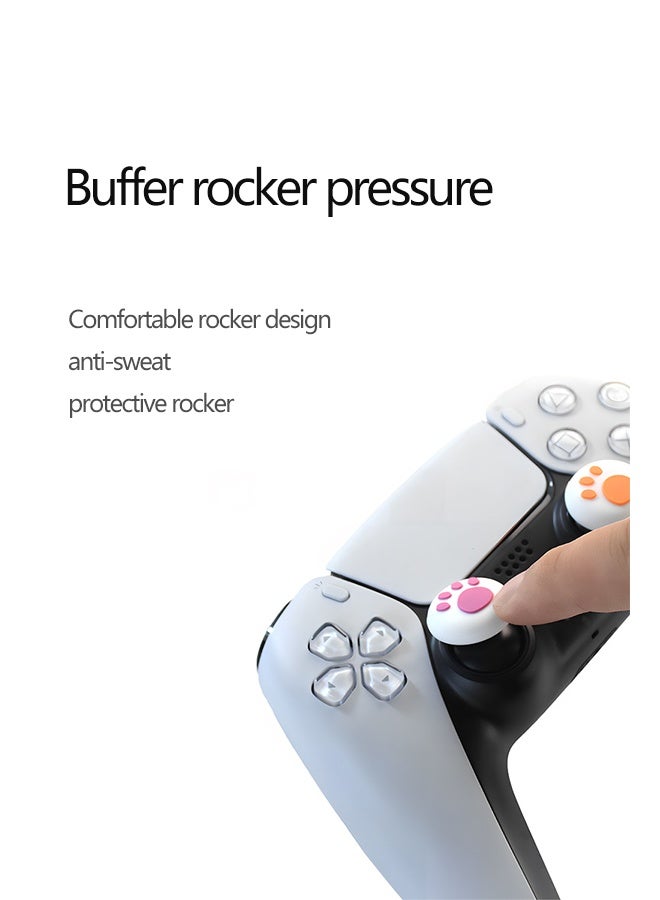 Gasin 4-Piece Thumb Stick,  Silicone grip caps for PS4/PS5 Controller, black paw pattern - Image 3