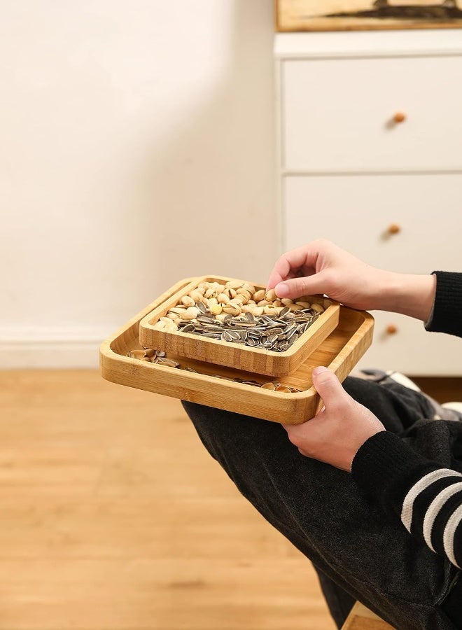 AKDC Gute Pistachio Snack Bowl, Double Dish Holder Bowl Pedestal And Sunflower Seed Nut Bowl With Shell Storage, Magnetic Holder To Hold Together, 9.45 X 9.45 X 2.76 Kitchen  - Image 4