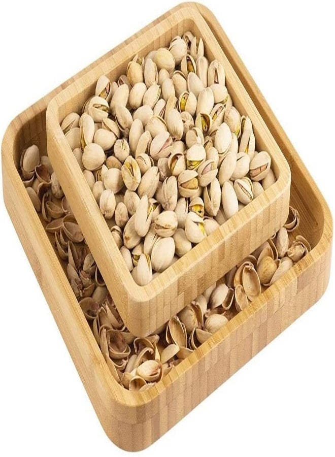 AKDC Gute Pistachio Snack Bowl, Double Dish Holder Bowl Pedestal And Sunflower Seed Nut Bowl With Shell Storage, Magnetic Holder To Hold Together, 9.45 X 9.45 X 2.76 Kitchen  - Image 5