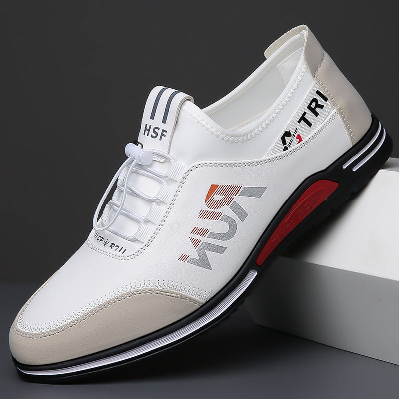 Men'S New Breathable Sports Leisure Soft Bottom Leather Shoes Daily British All-Match Trendy Men'S Shoes Men'S Shoes - Image 4