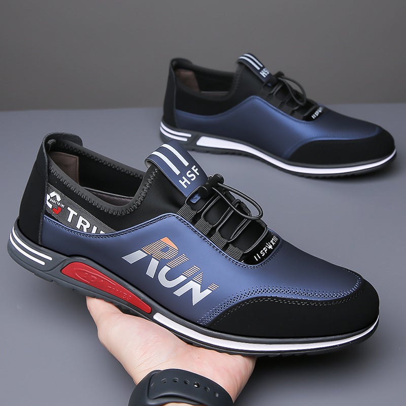 Men'S New Breathable Sports Leisure Soft Bottom Leather Shoes Daily British All-Match Trendy Men'S Shoes Men'S Shoes - Image 5