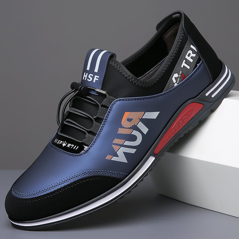 Men'S New Breathable Sports Leisure Soft Bottom Leather Shoes Daily British All-Match Trendy Men'S Shoes Men'S Shoes - Image 2