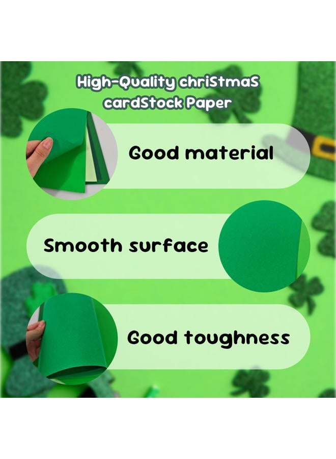 Bazyrock 30 Sheets Green Cardstock 8.5'' x 11'', 5 Colors Assorted Green Colored Card Stock Paper 65lb/180gsm Perfect for Festive Decor DIY Greeting Cards Arts and Crafts - Image 3