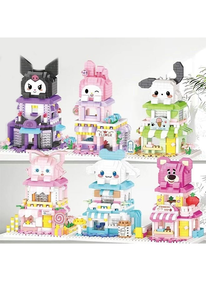 Sanrio Kuromi Magical Town Micro Building Blocks Set, 501PCS Cute Mini Bricks Kit, DIY 3D Puzzle Toy for Kids & Adults, Sanrio Themed Collectible Display Model - Image 5