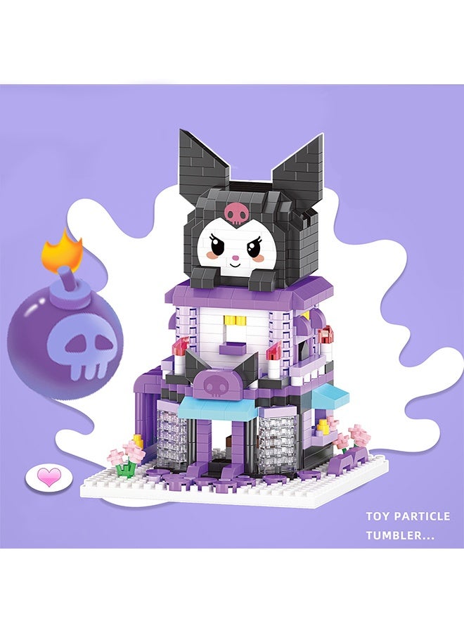 Sanrio Kuromi Magical Town Micro Building Blocks Set, 501PCS Cute Mini Bricks Kit, DIY 3D Puzzle Toy for Kids & Adults, Sanrio Themed Collectible Display Model - Image 2