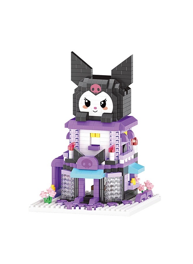 Sanrio Kuromi Magical Town Micro Building Blocks Set, 501PCS Cute Mini Bricks Kit, DIY 3D Puzzle Toy for Kids & Adults, Sanrio Themed Collectible Display Model - Image 1