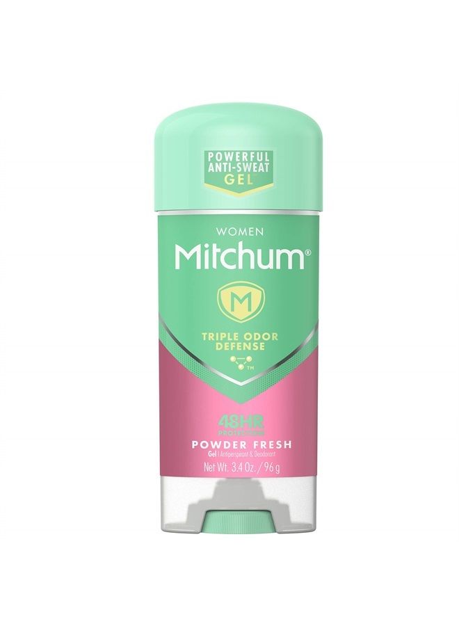 Mitchum For Women Anti-Perspirant Deodorant Clear Gel Powder Fresh 3.40 oz (Pack of 2) - Image 1