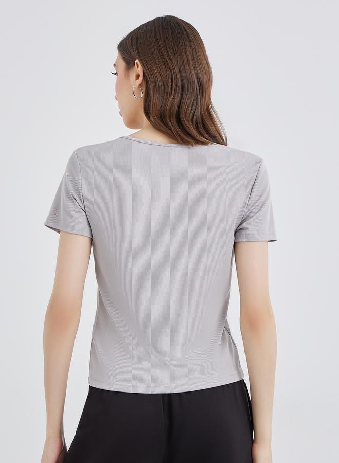 Take Two Solid Regular Fit Buttoned T-Shirt - Image 4