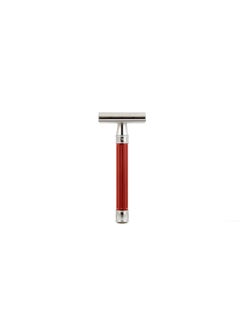 Edwin Jagger Edwin Jagger 3ONE6 DE Stainless Steel Safety Razor Grooved 1x Pack of Razor Blades Anodized Red 