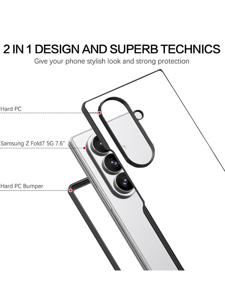Theodor Case Compatible with Samsung Galaxy Z Fold 7 - 8 Inch Protection Shockproof Bumper Cover Black Gold Patter - Image 3