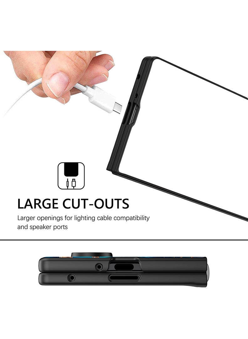 Theodor Case Compatible with Samsung Galaxy Z Fold 7 - 8 Inch Protection Shockproof Bumper Cover Black Gold Patter - Image 4