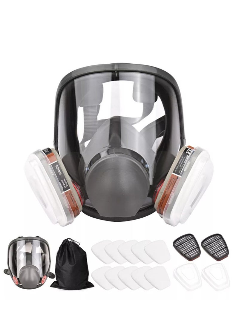 Reusable Full-Face Respirator Mask – With Replaceable Filters for Organic Vapor & Dust, GCC Certified for Paint Spray & Chemical Work - Image 1