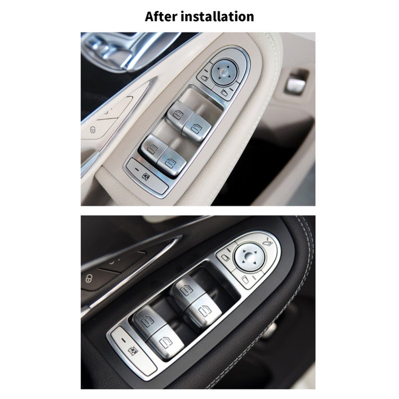 Window Switch Button Covers Replacement For Mercedes Benz C GLC Class W205 W213 2015-2023,W253 GLC Class 2016-2022, Window Control Power Push Button Cover - Image 2
