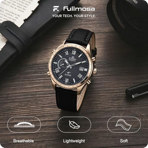 Fullmosa Cross Leather Replacement Watch Strap 20mm Compatible for Samsung Galaxy Watch 5 40mm 44mm/Pro 45mm/Watch 4 40mm 44mm/Classic 46mm 42mm(2021) - Black - Image 2