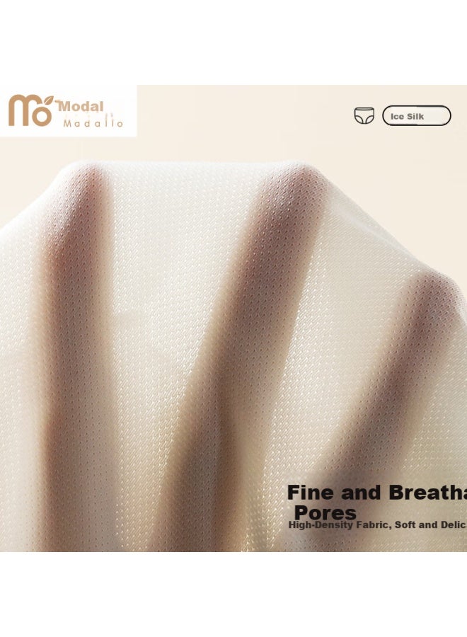 Modal 4-pack Ice Silk Seamless Breathable Thin 10a Antibacterial Pure Cotton Crotch Quick-drying Women's Plus Size Triangle Panties - Image 3