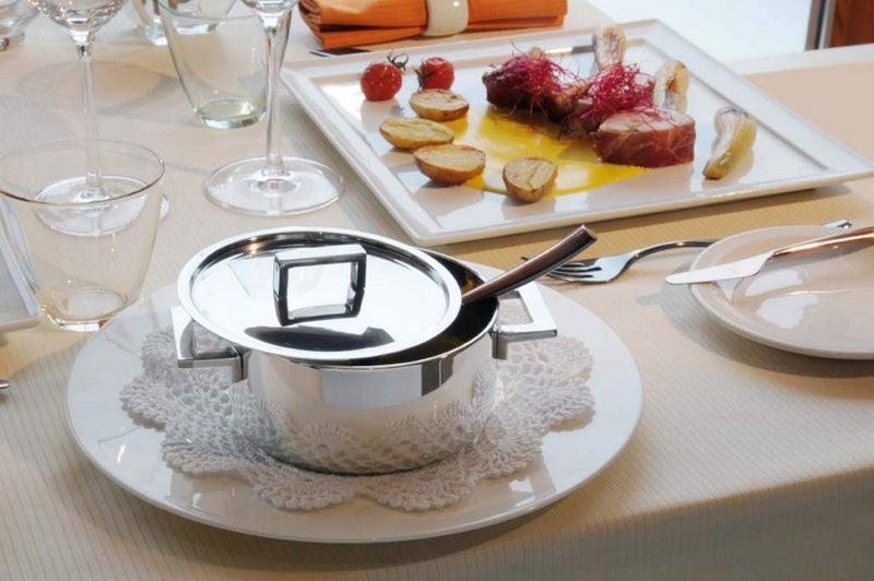 Mepra Attiva 18 cm Casserole Pot, 2 Handle, Tri-ply, Stainless Steel Finish, Aluminum Core, Dishwasher-safe - Image 3