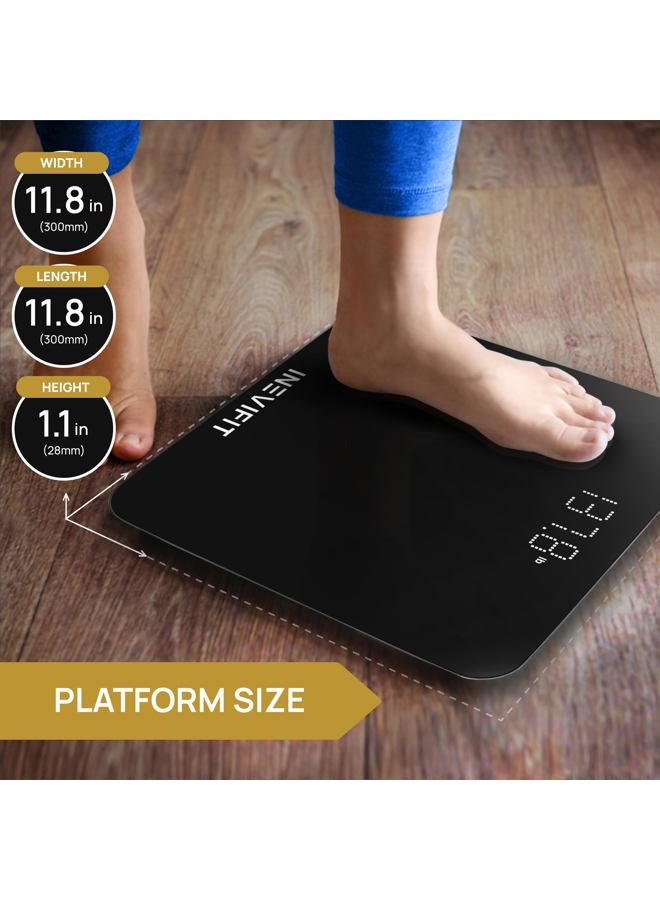 INEVIFIT ميزان الحمام، ميزان رقمي دقيق للغاية لقياس وزن الجسم، يقيس الوزن لعدة مستخدمين. يشمل ضمان لمدة 5 سنوات - Image 4