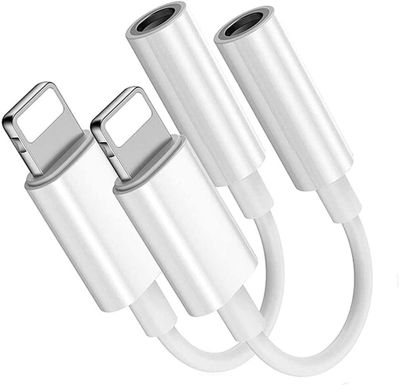 DesofIcon (Apple MFi Certified) Lightning to 3.5 mm Headphone Jack Adapter, 2 Pack Earphone Audio Jack Aux, iPhone Dongle Cable Compatible with iPhone 13/12/11 Pro/XR/XS Max/X/8/7 Support All iOS& Music Control - Image 1