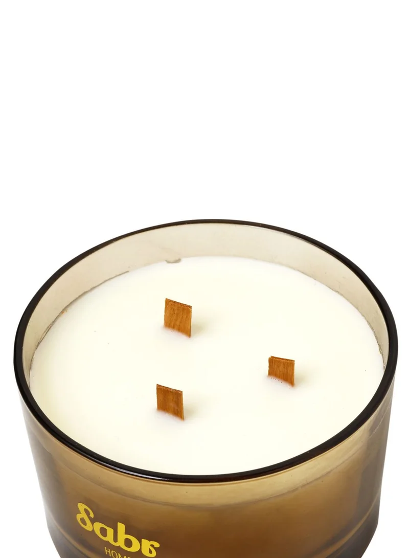 Sabr Marj Wood Wick Candle, Honey & Wildflower, 520g