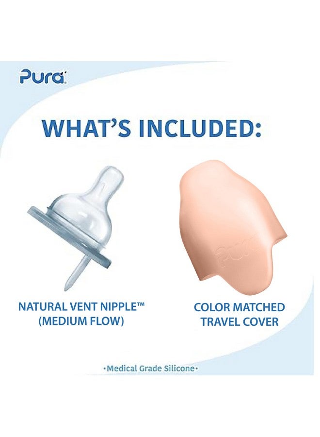 Pura Kiki 9oz/275ml Stainless Steel Infant Bottle w/Sleeve, Anti-Colic, 100% Plastic-Free, MadeSafe Certified, Medical-Grade Silicone, Medium-Flow Nipple, for Babies 3 Months & Up - (Fox) - Image 2