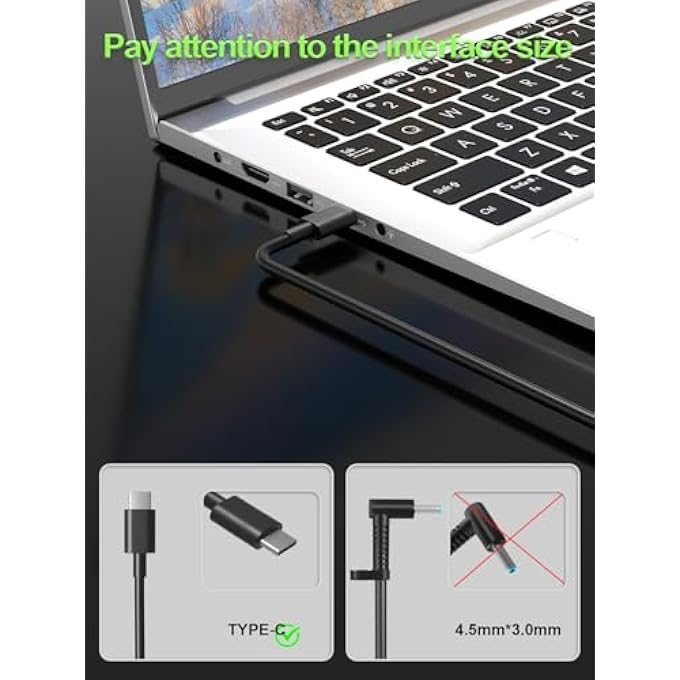 rayihni 100W USB C CHARGER FOR ASUS ROG ALLY/FLOW/ZEPHYRUS/ROG STRIX SCAR/TUF GAMING/TUF DASH/VIVOBOOK/ZENBOOK/EXPERTBOOK/TRANSFORMER/CHROMEBOOK PROART PZ13 ASUSPRO B9440 LAPTOP TYPE C POWER ADAPTER - Image 2