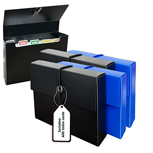 Manaloom Durable Poly Storage Box, Modern Style, 4x6 Inch Index Card Holder - 4 Pack with 400 Index Cards & Dividers - Image 5