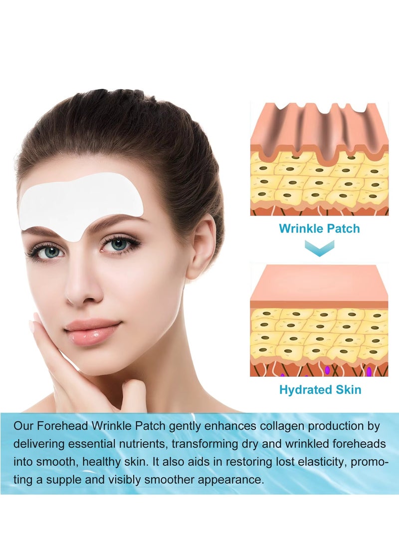 Yecuce - 12 Pcs Forehead Wrinkle Patches Forehead Wrinkle Patch with Aloe Vera Collagen Hyaluronic Acid & Vitamin E Smooth Fine Lines & Wrinkles Anti-Wrinkle Forehead Wrinkles Treatment Patch - Image 1
