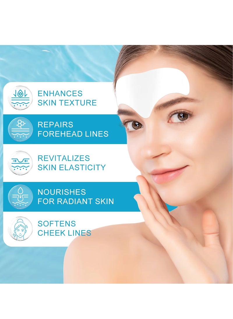 Yecuce 12 Pcs Forehead Wrinkle Patches Forehead Wrinkle Patch with Aloe Vera Collagen Hyaluronic Acid & Vitamin E Smooth Fine Lines & Wrinkles Anti-Wrinkle Forehead Wrinkles Treatment Patch  - Image 3