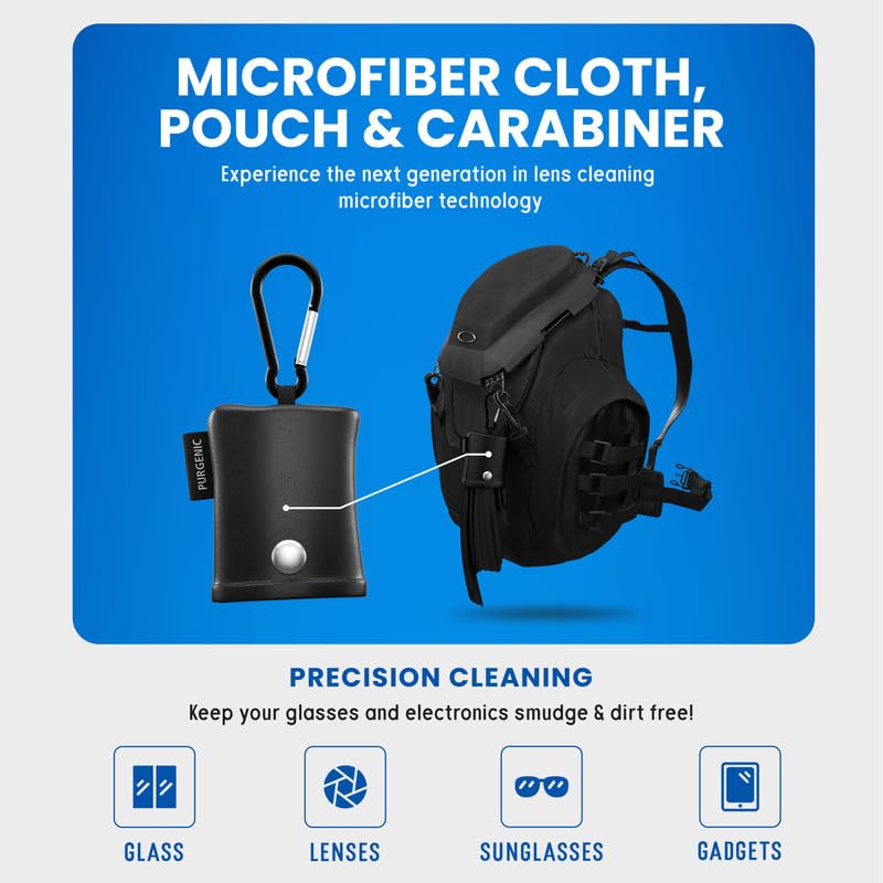 Purgenic Microfiber Cloth & Glasses Wipes (6 Pack) Lens & Glasses Cleaning Cloth - Eyeglass Cleaner - Camera Lenses & Gadget Delicate Screens - All Six - Image 3