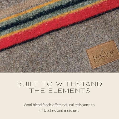 Pendleton Yakima Camp Blanket Twin 66" x 84" - Wool Cotton, Large, Dry Clean, Soft and Durable Throw for Home, Travel, RV, Picnic - Green Heather - Image 5