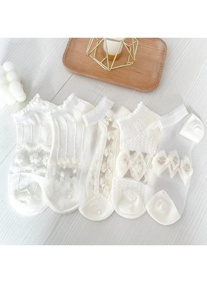 جوارب قدم مميزة ، جوارب حريمي جميلة ألوان متعددة، 6 أزواج - Image 1