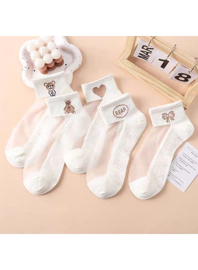 جوارب قدم مميزة ، جوارب حريمي جميلة ألوان متعددة، 6 أزواج - Image 3