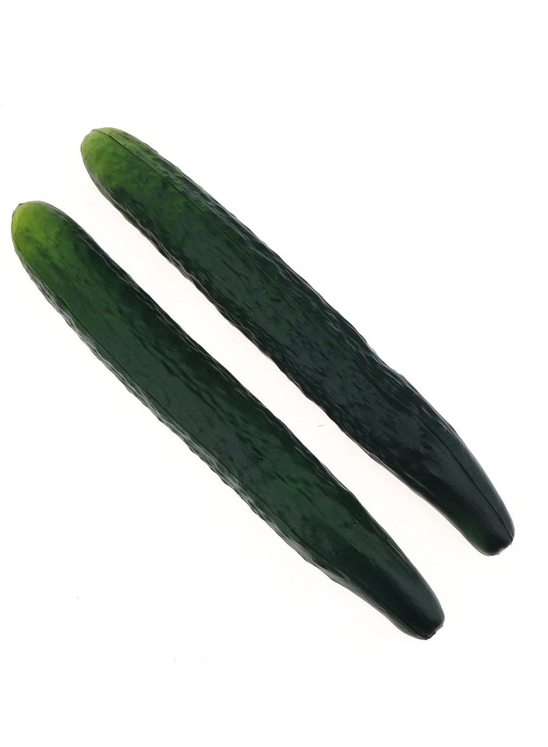 2Pcs Lifelike Soft PU Artificial Cucumbers - Decorative Vegetable Models for Home Decor, Cabinet Displays, DIY Projects, and Photography Props for Shopping Malls and Events.