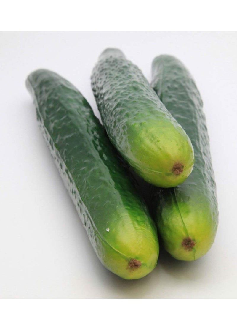 2Pcs Lifelike Soft PU Artificial Cucumbers - Decorative Vegetable Models for Home Decor, Cabinet Displays, DIY Projects, and Photography Props for Shopping Malls and Events.