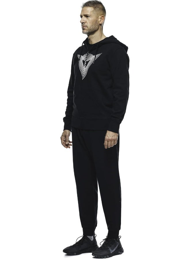 Dainese Dainese - Hoodie Logo, Men'S Casual Sweatshirt, Front Zip, Hooded Sweatshirt, 100% Cotton, Black/White, S - Image 4
