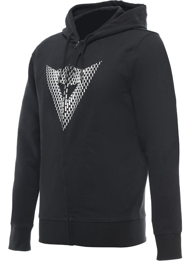 Dainese Dainese - Hoodie Logo, Men'S Casual Sweatshirt, Front Zip, Hooded Sweatshirt, 100% Cotton, Black/White, S - Image 1