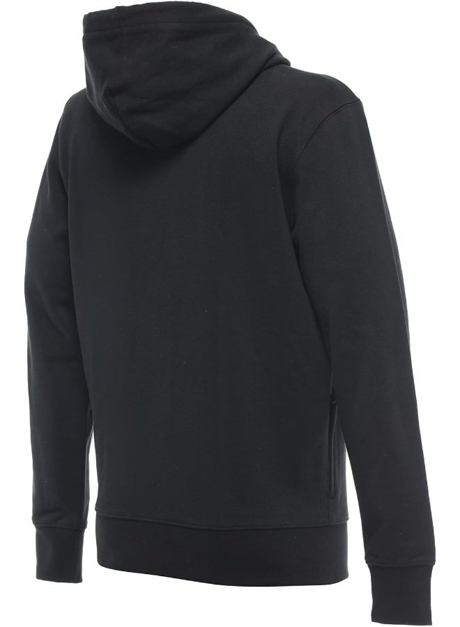 Dainese Dainese - Hoodie Logo, Men'S Casual Sweatshirt, Front Zip, Hooded Sweatshirt, 100% Cotton, Black/White, S - Image 2