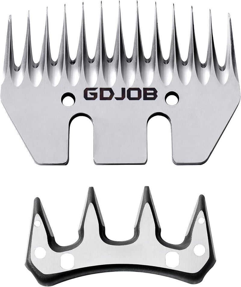 GDJOB 13 Teeth Straight Replacement Blades for Sheep Shears, Professional Stainless Steel Sheep Shearing Clipper Blades for Sheep Alpacas Goats - Image 1