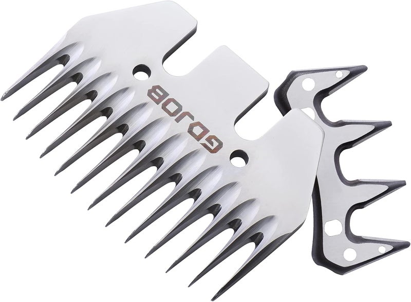 GDJOB 13 Teeth Straight Replacement Blades for Sheep Shears, Professional Stainless Steel Sheep Shearing Clipper Blades for Sheep Alpacas Goats - Image 4