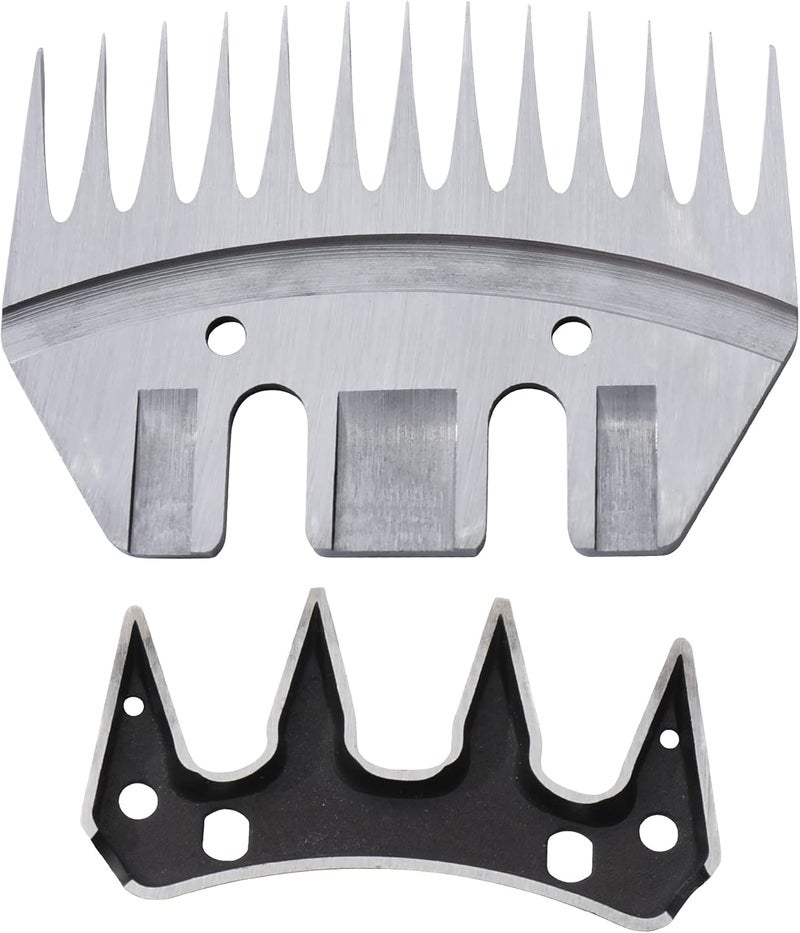 GDJOB 13 Teeth Straight Replacement Blades for Sheep Shears, Professional Stainless Steel Sheep Shearing Clipper Blades for Sheep Alpacas Goats - Image 2