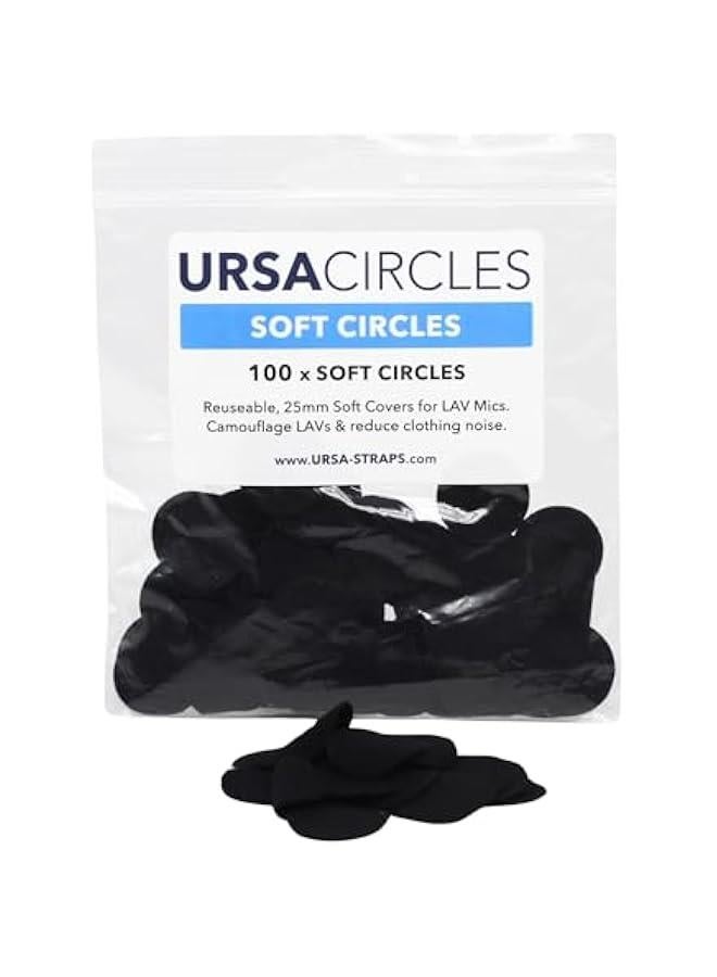 Arabest URSA Soft Circles: Reusable Soft Covers That Provide a Shield Against the Wind and Camouflage for Lavalier Mics. (100x Soft Circles, Black) - Image 1