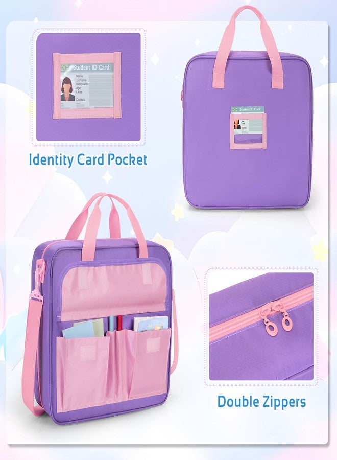 YARWO Zipper Binder Bag for Boys and Girls, 3 Ring Binder Holds 500 Sheets, Accordion File Organizer with 5 Expanding File Folder Fit for 13” Laptop, Learning Tablet and Stationery, Purple - Image 4