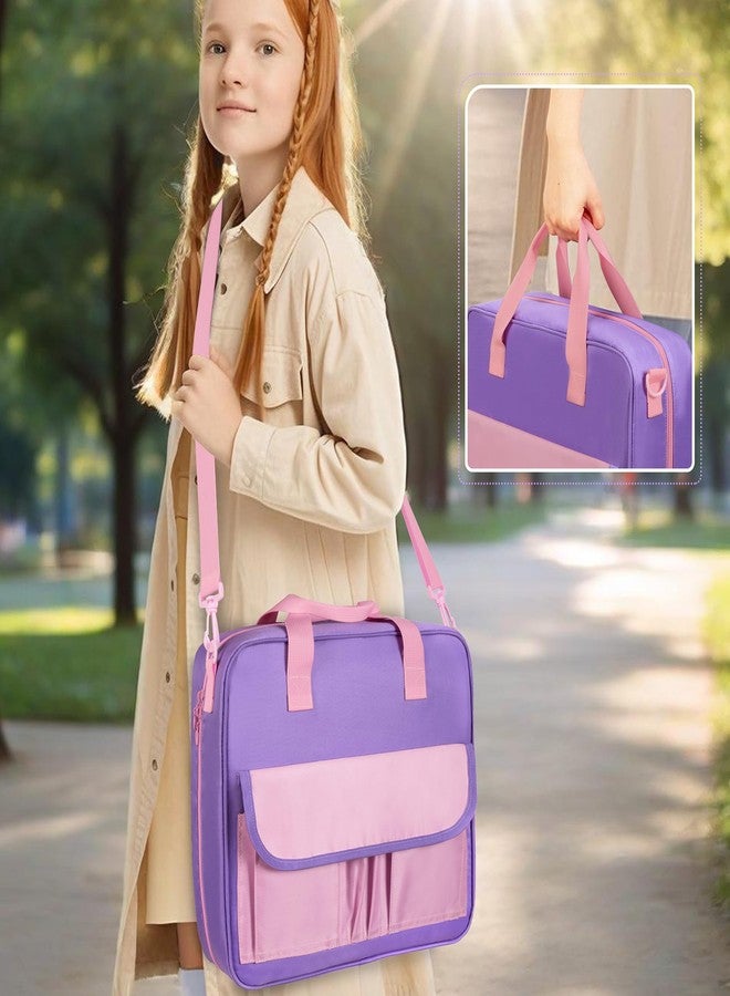 YARWO Zipper Binder Bag for Boys and Girls, 3 Ring Binder Holds 500 Sheets, Accordion File Organizer with 5 Expanding File Folder Fit for 13” Laptop, Learning Tablet and Stationery, Purple - Image 5