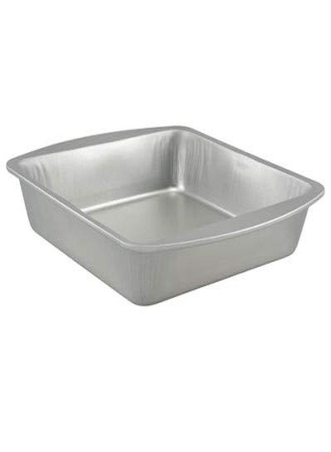 a2s Murti Aluminium Cake Baking tin Mould Square Shape L-8, B-8, H-3 inch - Image 1