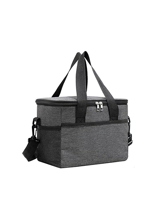 Zaboon حقيبة بينتو معزولة للحرارة والبرودة، حقيبة غداء معزولة بورق ألومنيوم، حقيبة بينتو للمكتب/النزهة، أزرق داكن (رمادي) - Image 2