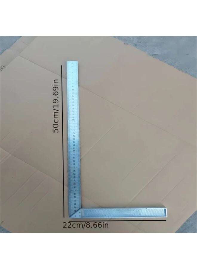 Silvery Aluminum Angle Ruler 196.85 Inch Waterproof Steel Square for Woodworking Industrial Measurements - Image 3