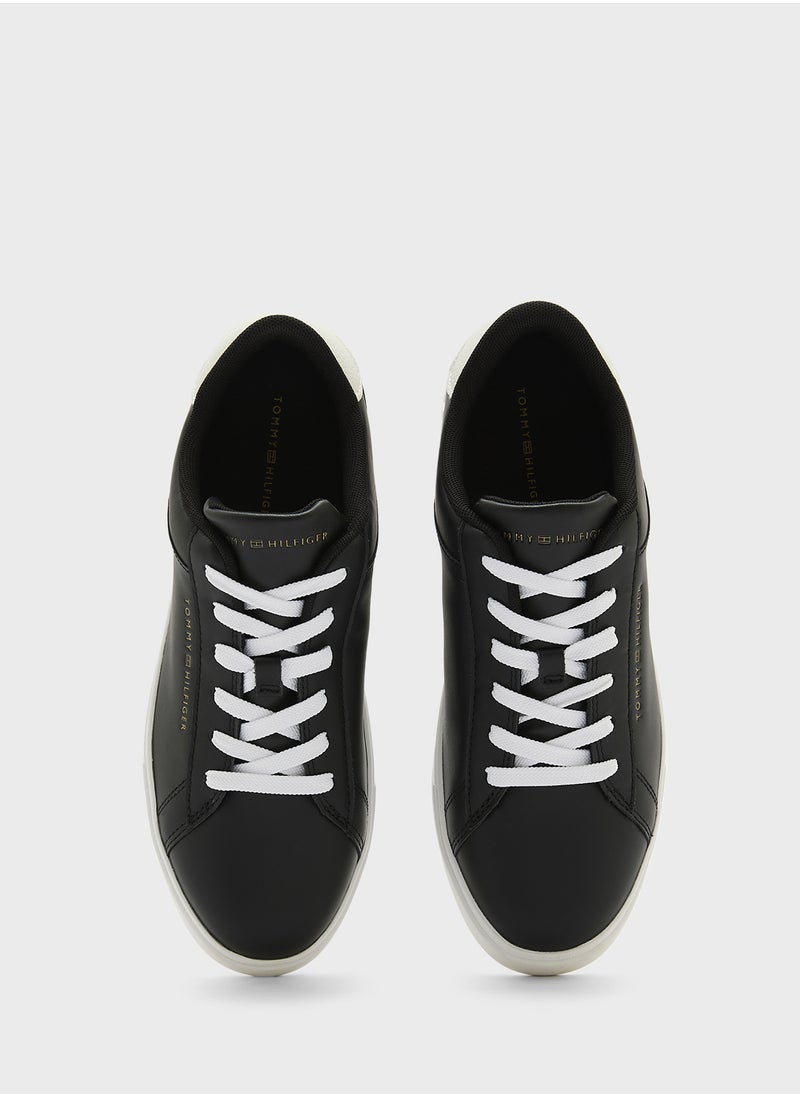 TOMMY HILFIGER Logo Detail Lace Up Low Top Sneakers  - Image 4