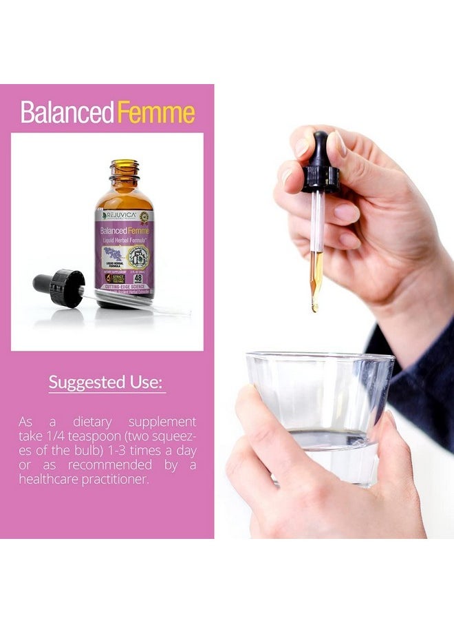 Rejuvica Health Balanced Femme Natural Pms And Menopause Support For Hot Flashes With Black Cohosh Allnatural Liquid For 2X Absorption  - Image 5